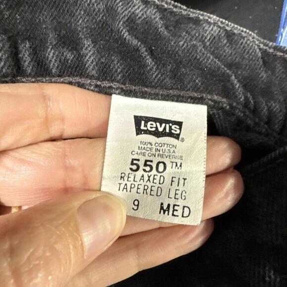 Vintage Levi's jeans womens 9/10 black 550 90s relaxed fit tapered leg cotton - Picture 5 of 7